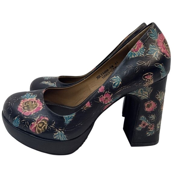 L'Artiste by Spring Step Women's Handpainted Block Heels Julianna Size 41 US 9.5 - Picture 4 of 11